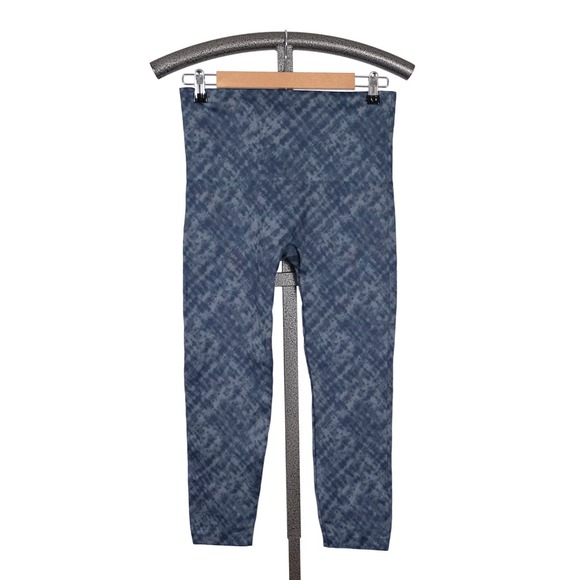 SPANX "Look At Me Now" Leggings Blue Tie Dye Camo Cloud Print Women's Size 1X - Picture 1 of 4